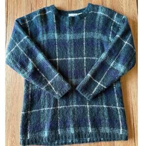 Paul Harris Design Plaid Mohair Blend Sweater Size Medium